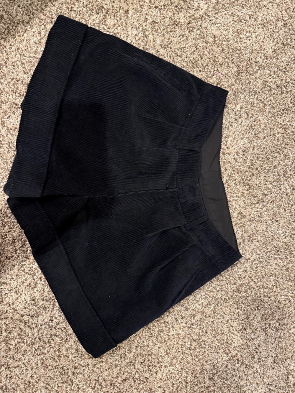 Corduroy High-Waist Black Women’s Shorts